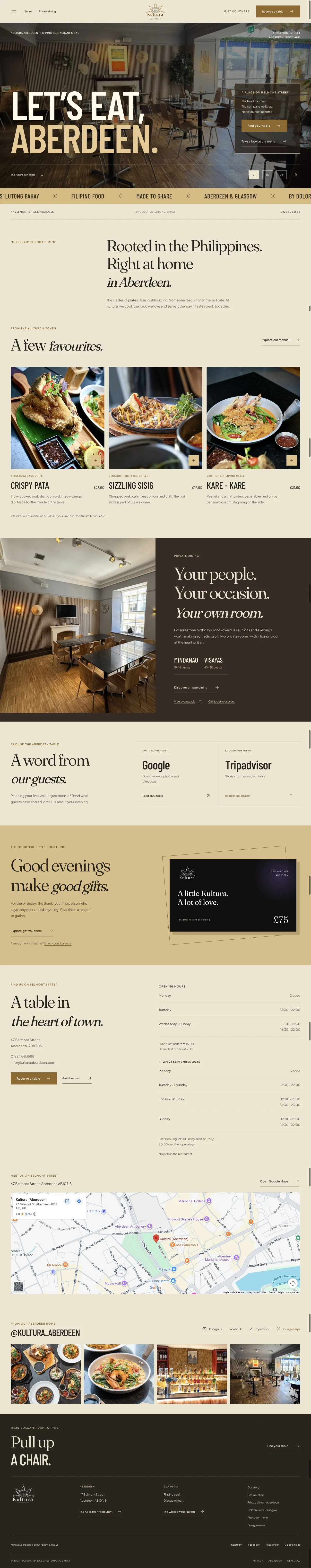Kultura Aberdeen website design
