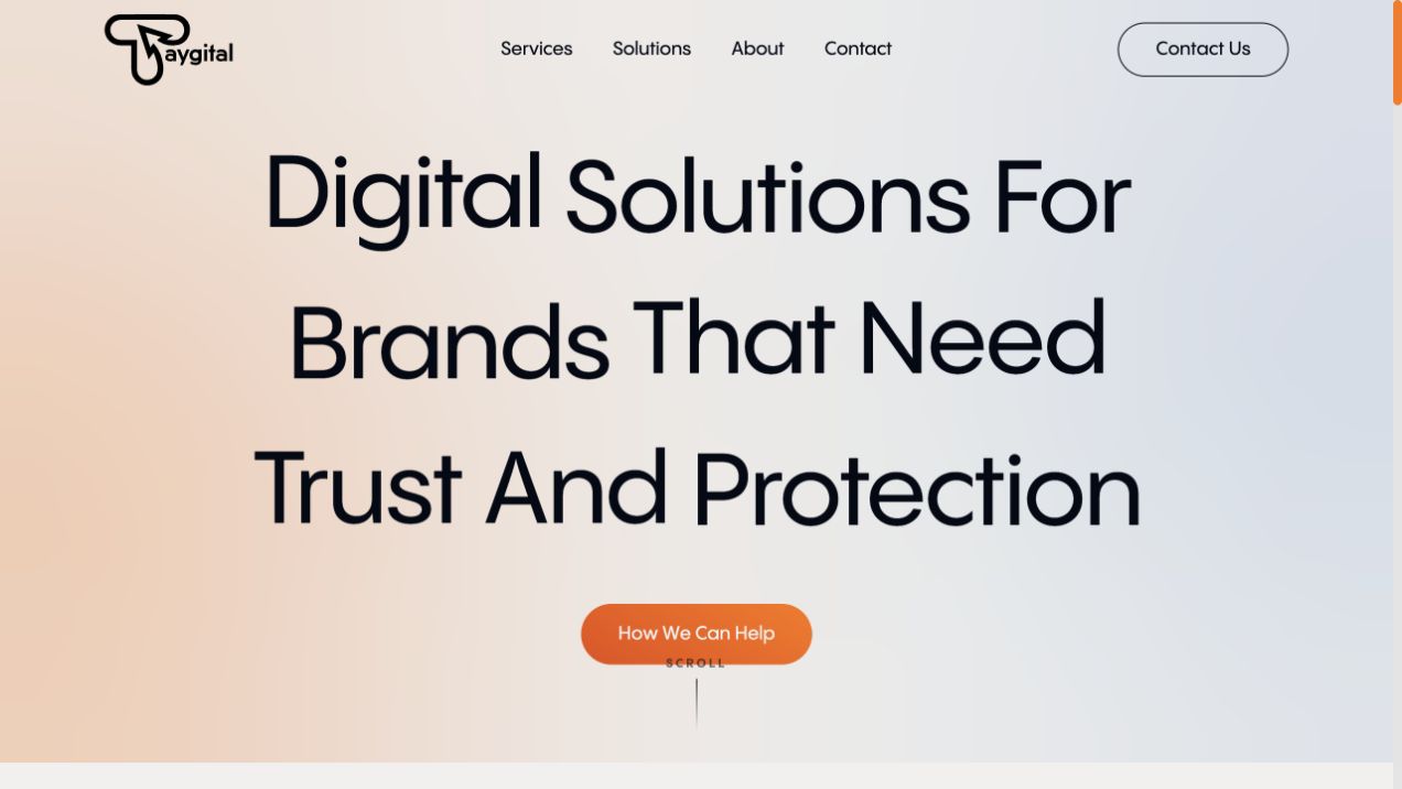 Taygital website homepage